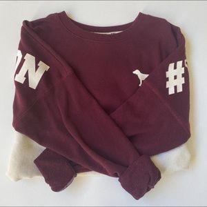 「oversized vs pink crewneck sweater」